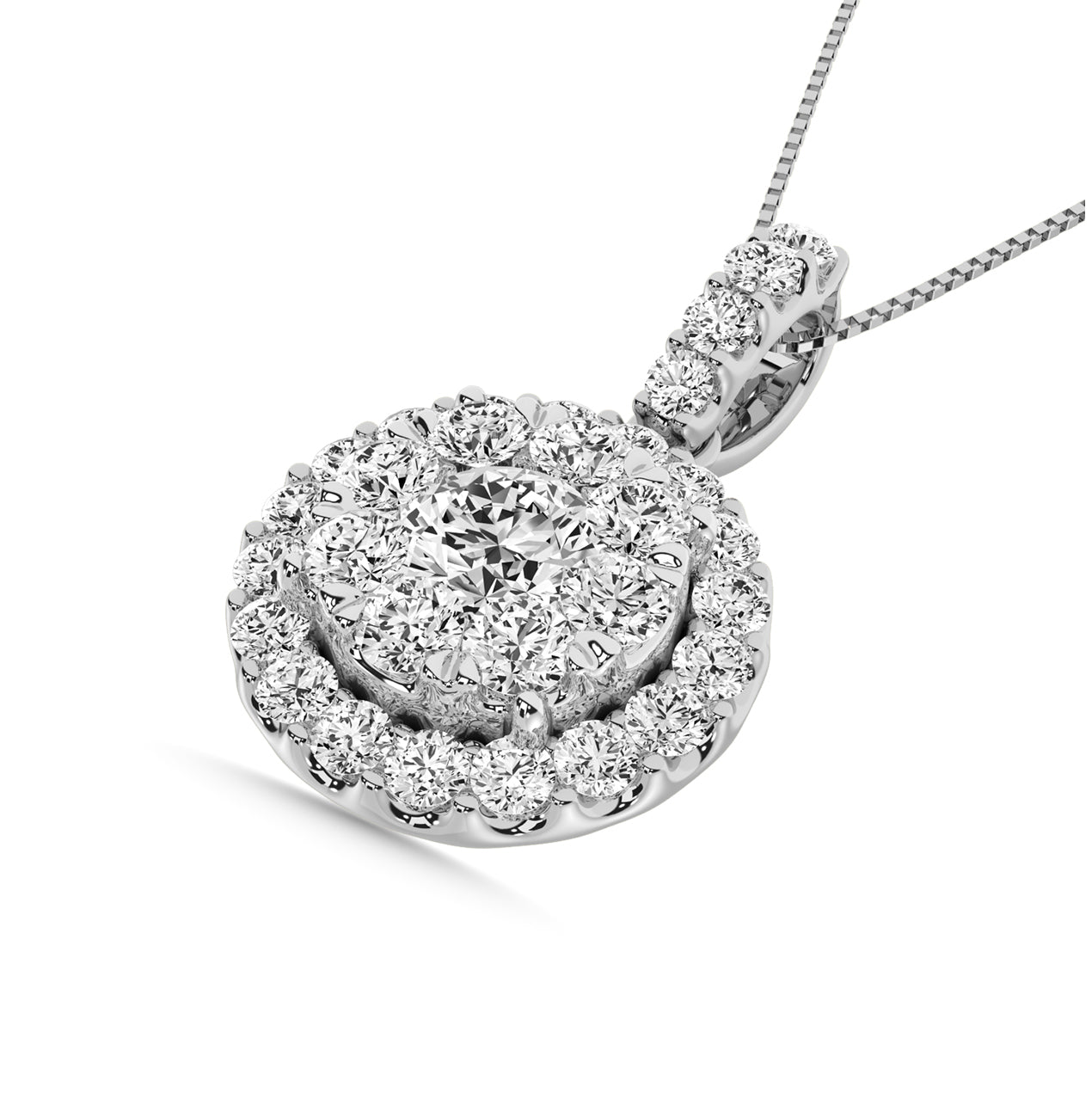 14K White Gold 1 1/2 Ct.tw Diamond Fashion Pendant