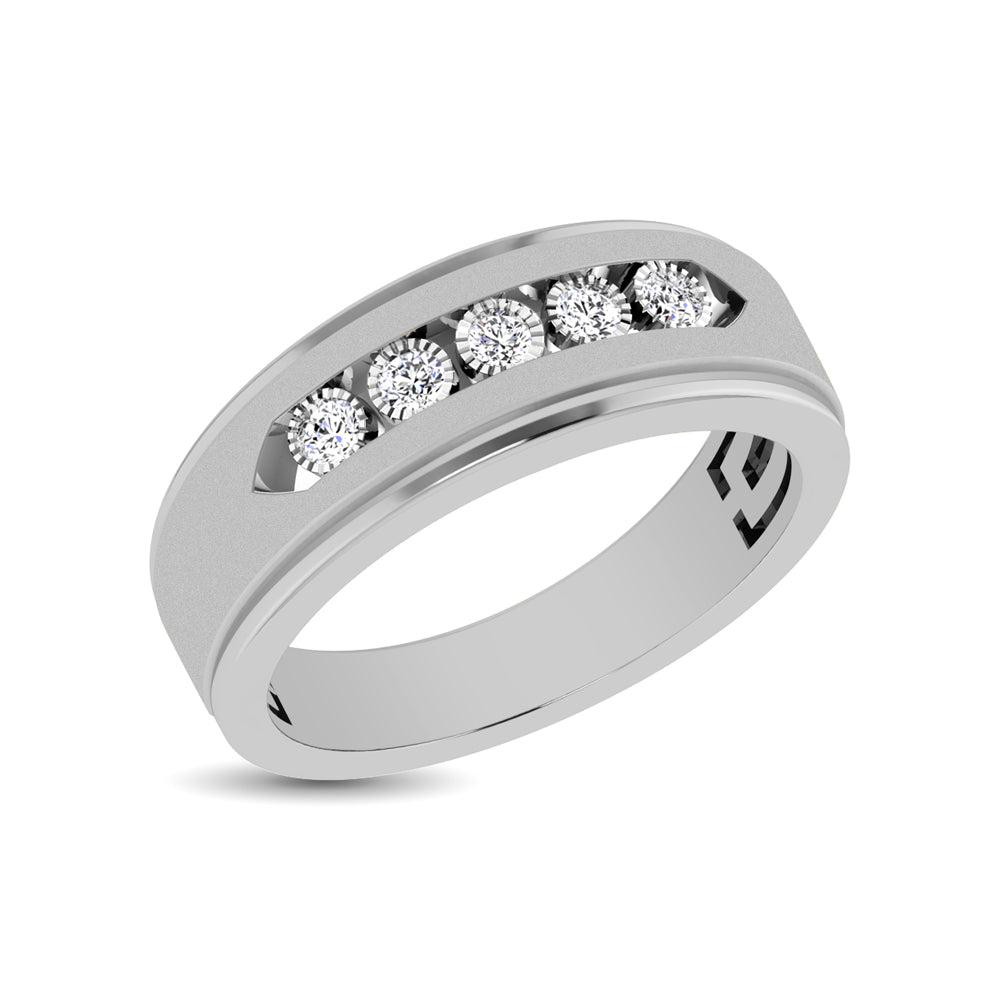 10K White Gold 1/6 Ct.Tw. Diamond Illusion Men?s Band