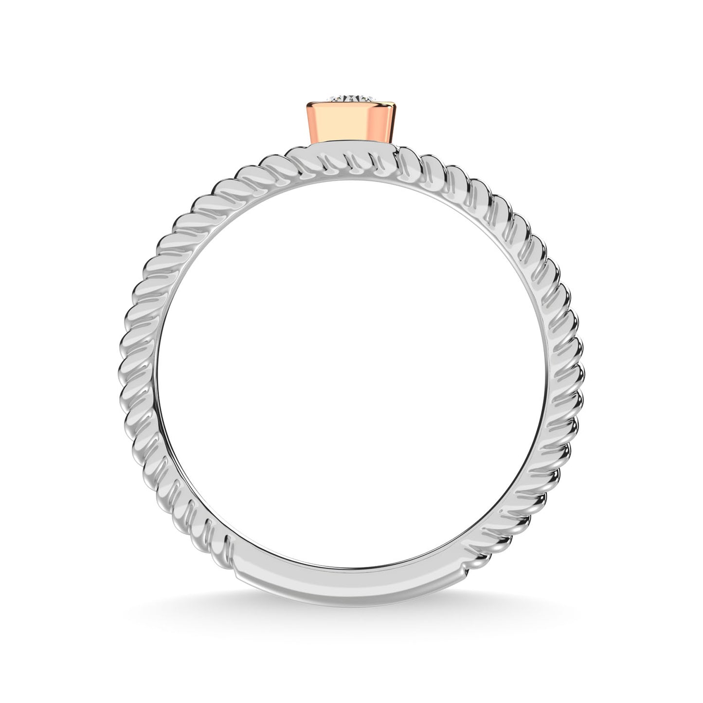 14K Two Tone Diamond 1/10 Ct.Tw. Wedding Band