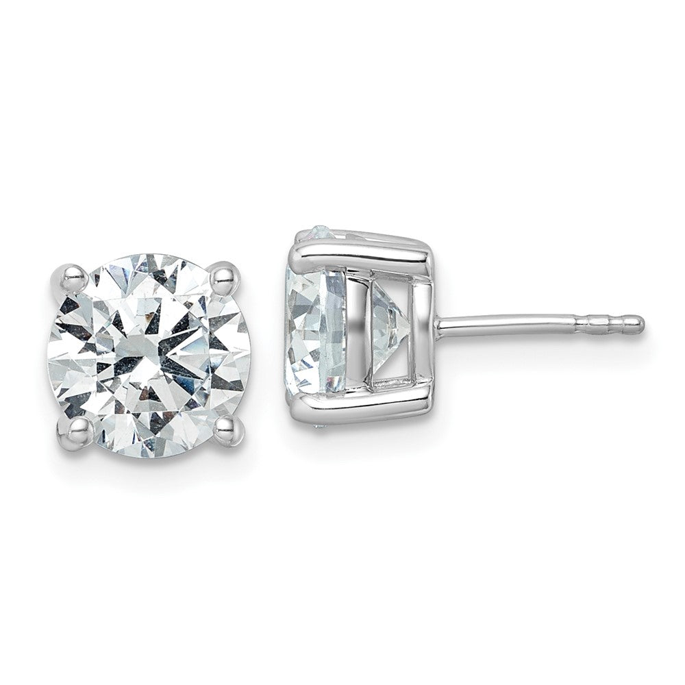 14K WG Lab Grown Diamond 5ctw Certified VS/SI FGH 4-Prg Earrings