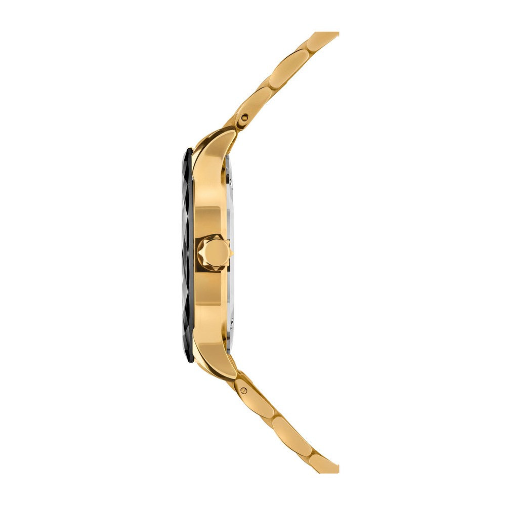 TIRO, Brilliant-Cut, Gold Plated Swiss Quartz Watch, 18MM Band - Black Dial | MSRP $329.90