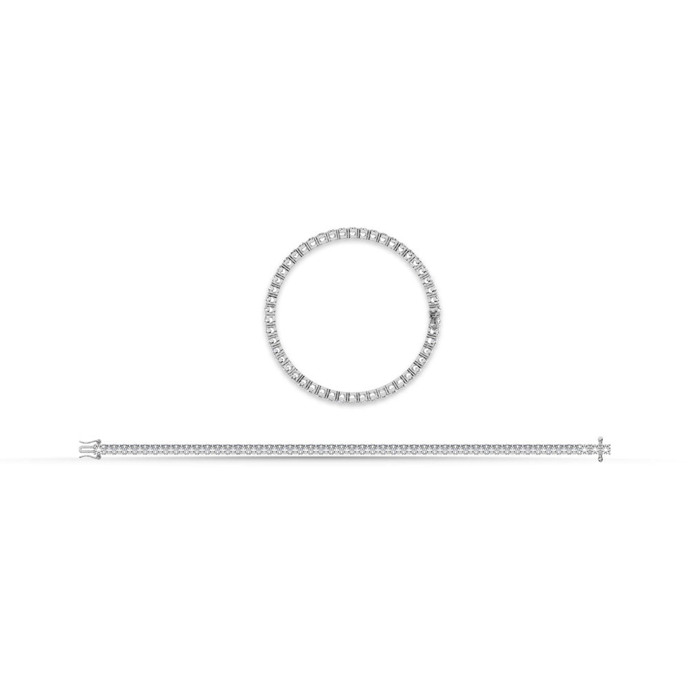 10K White Gold Lab Grown Diamond 2 Ct.Tw. Illusion Tennis Bracelet (5CT Look)