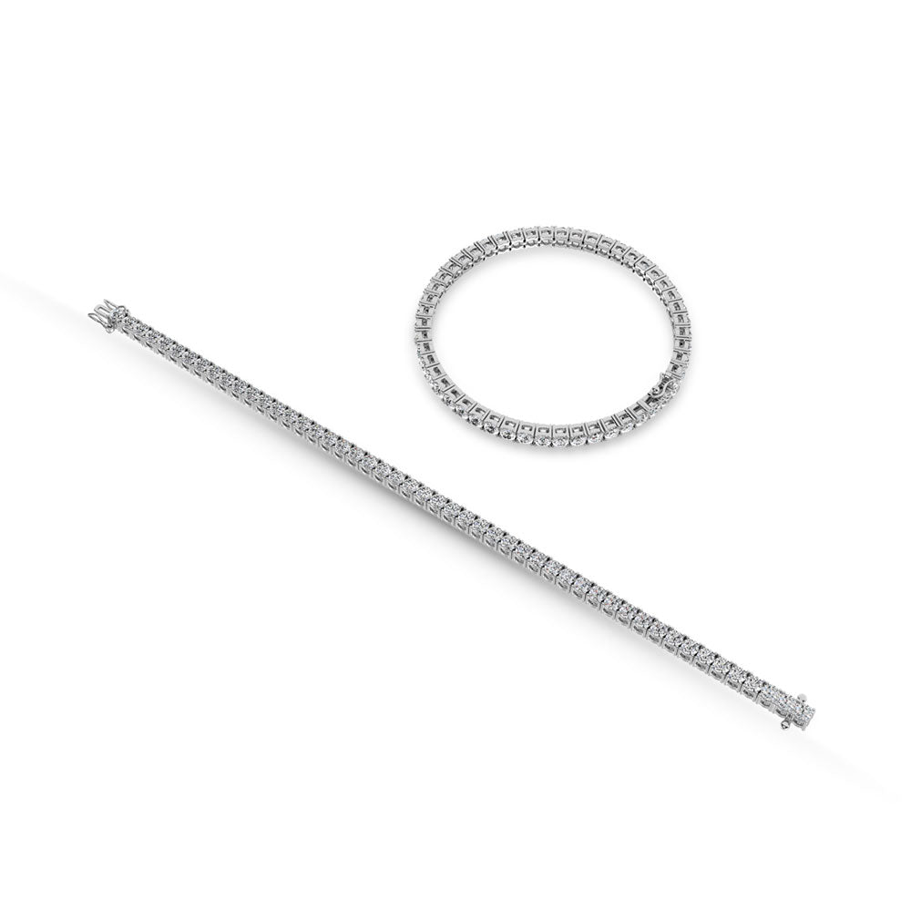 10K White Gold Lab Grown Diamond 2 Ct.Tw. Illusion Tennis Bracelet (5CT Look)