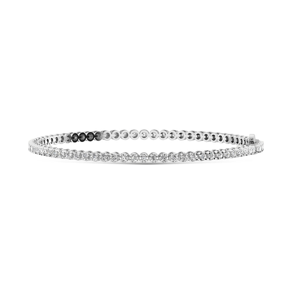10K White Gold Lab Grown Diamond 5 Ct.Tw. Illusion Tennis Bracelet (11CT Look)