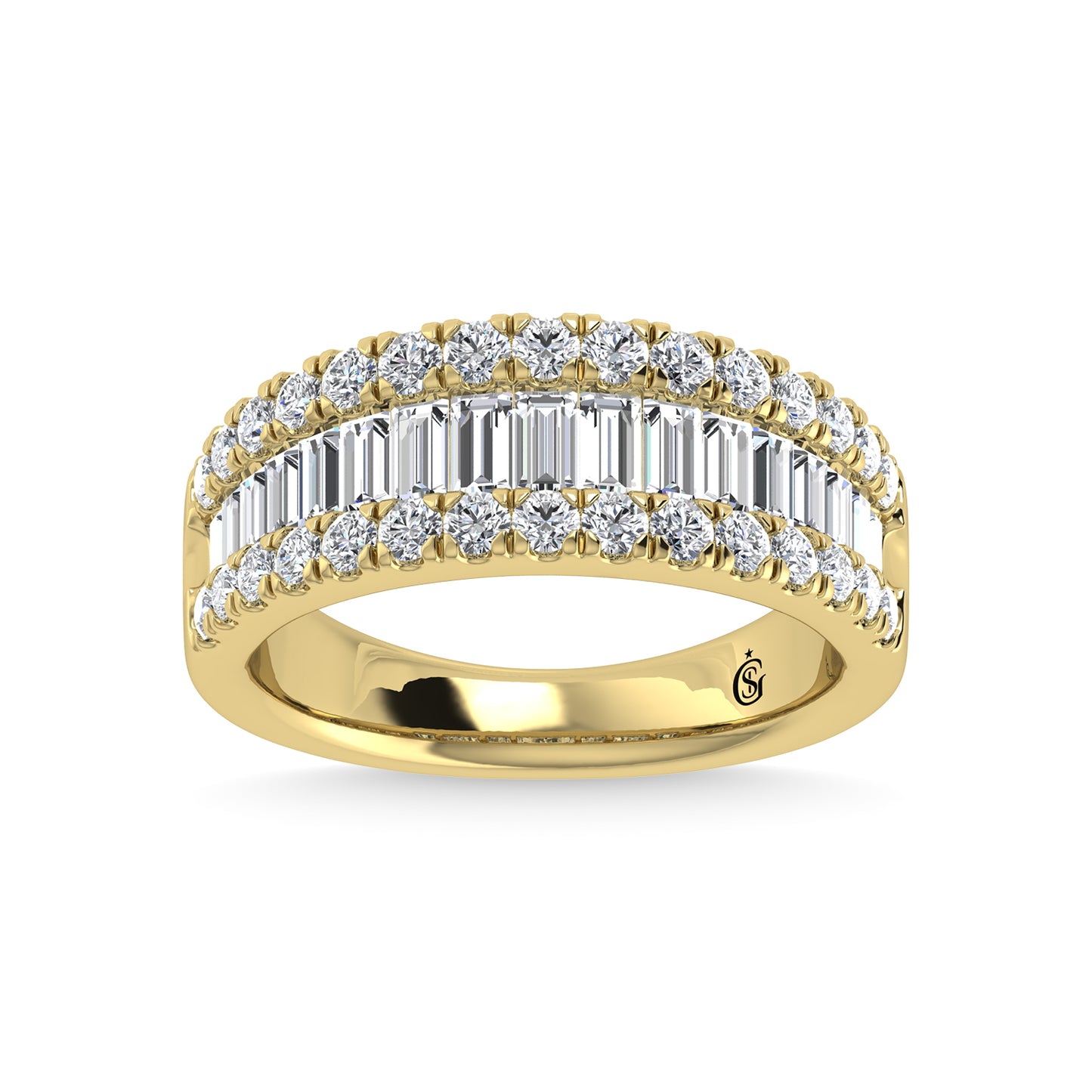 14K Yellow Gold Lab Grown Diamond 1 Ct.Tw. Wedding Band