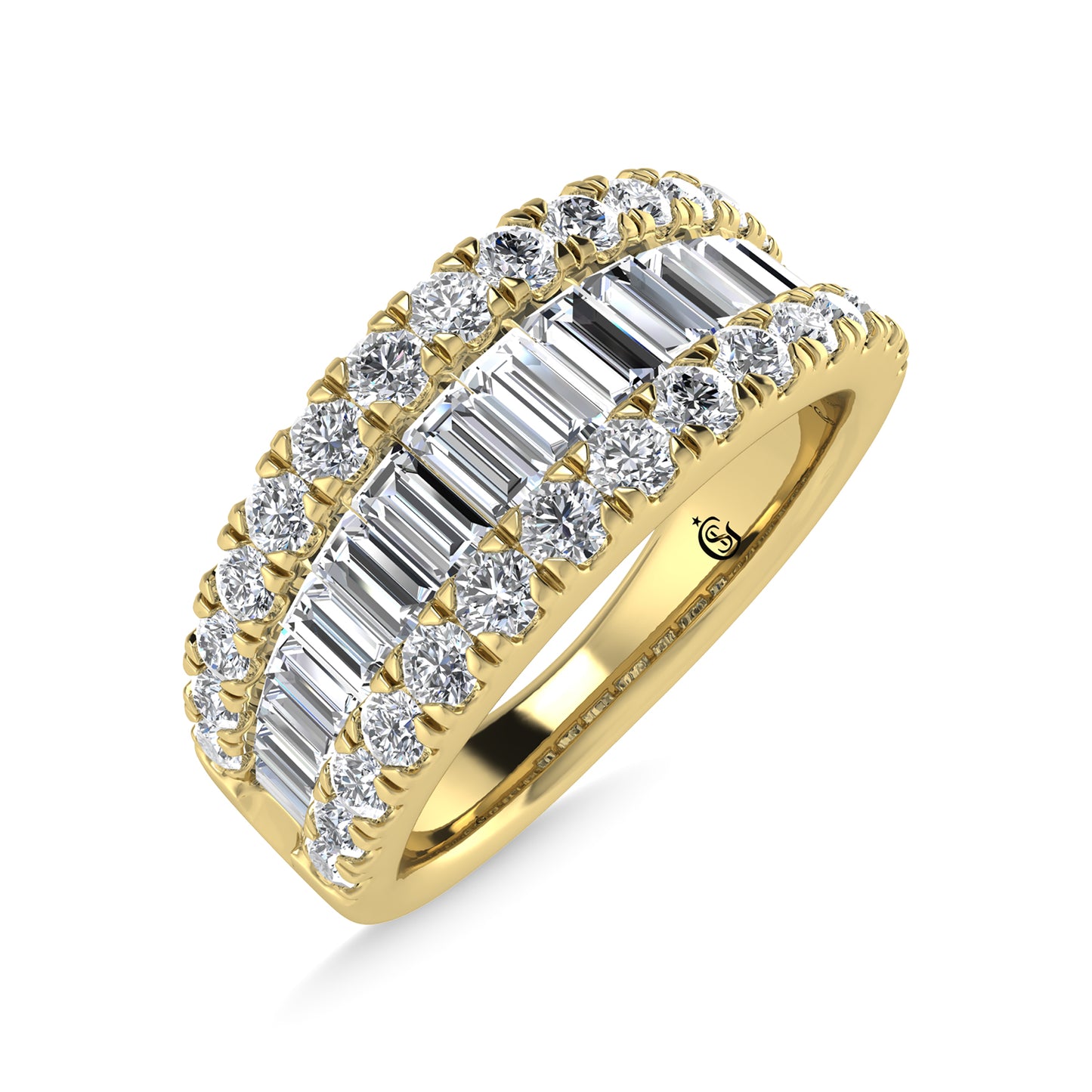 14K Yellow Gold Lab Grown Diamond 1 Ct.Tw. Wedding Band