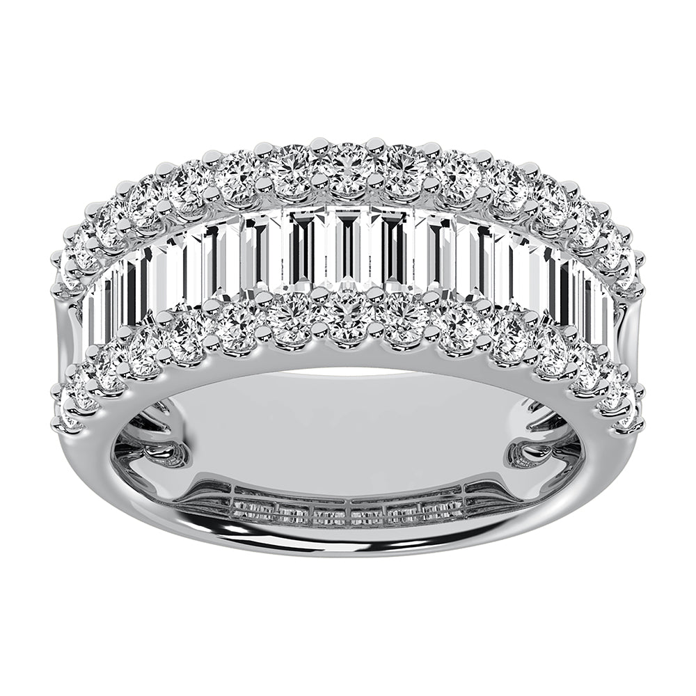 14K White Gold Lab Grown Diamond 2 Ct.Tw. Baguette Wedding Band