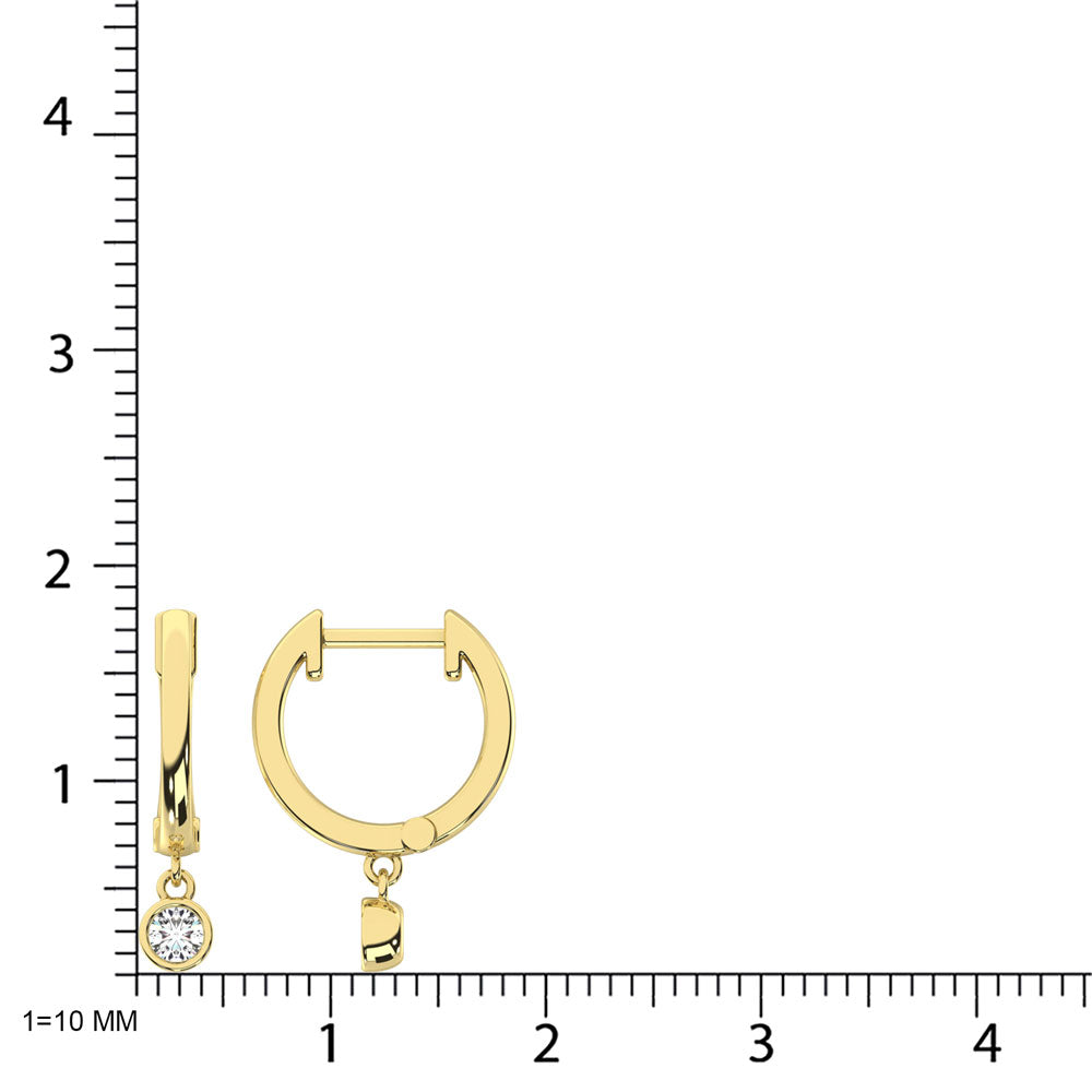 10K Yellow Gold Lab Grown Diamond 1/2 Ct.Tw. Round Shape Hoop Earrings
