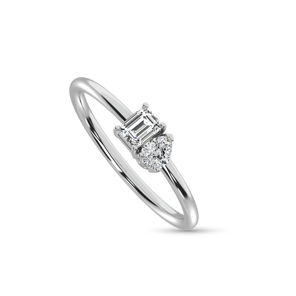 10K White Gold Lab Grown Diamond 3/8 Ct.Tw. Fashion Ring