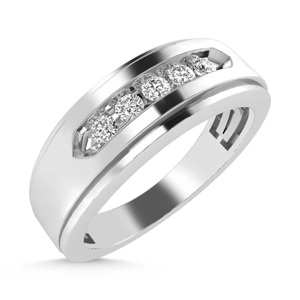 10K White Gold Lab Grown Diamond 1/4 Ct.Tw. Mens Band