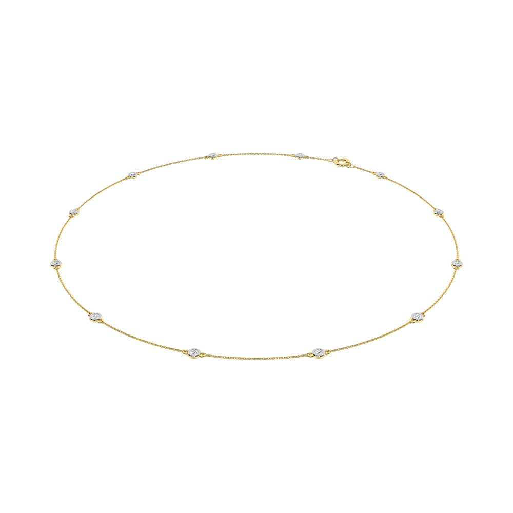 14K Yellow Gold Lab Grown Diamond 1 Ct.Tw. Fashion Necklace