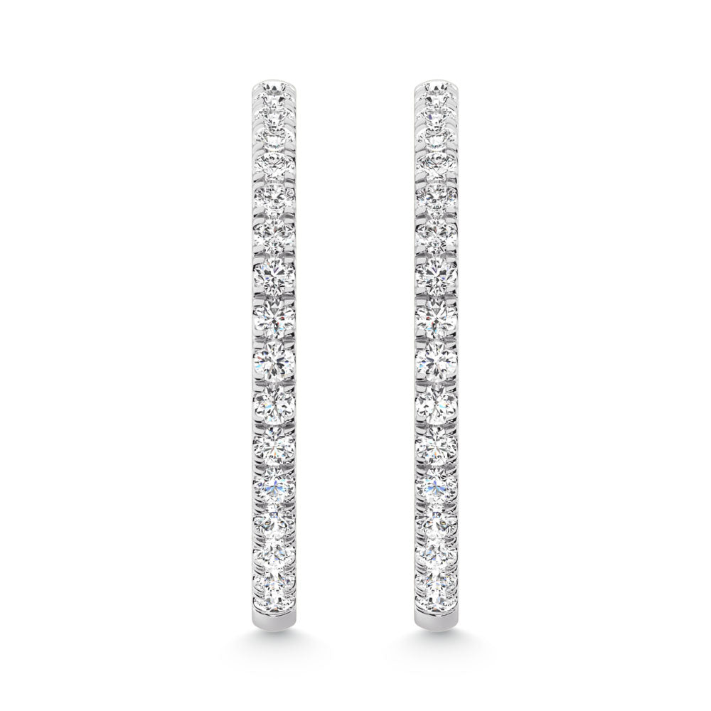 14K White Gold Labgrown Diamond 1 Ct.Tw. Hoop Earrings