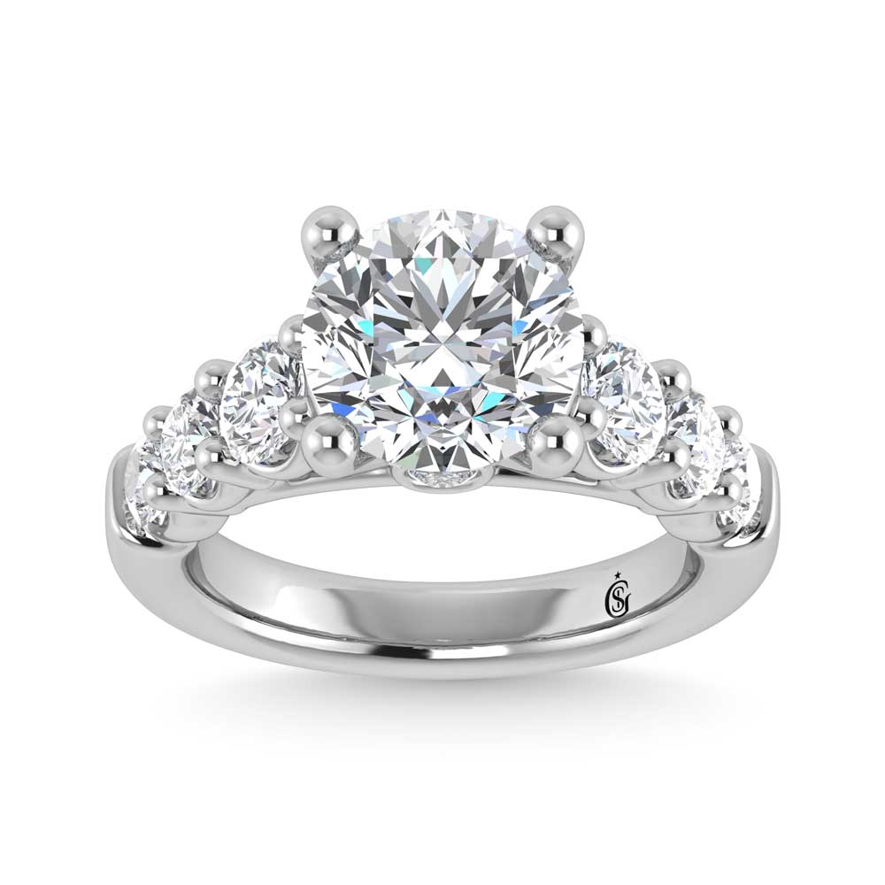 14K White Gold Lab Grown Diamond 4 3/8 Ct.Tw. Engagement Ring
