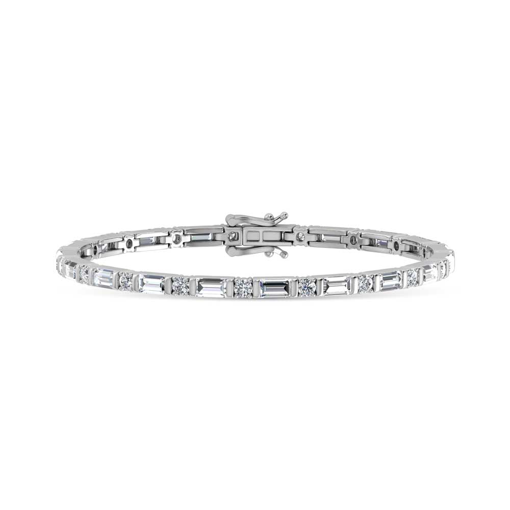 14K White Gold Lab Grown Diamond 4 1/2 Ct.Tw. Tennis Bracelet
