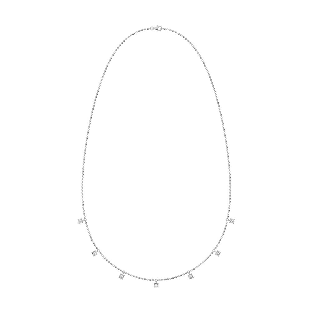 14K White Gold Lab Grown Diamond 1/4 Ct.Tw. 7 Stone Necklace