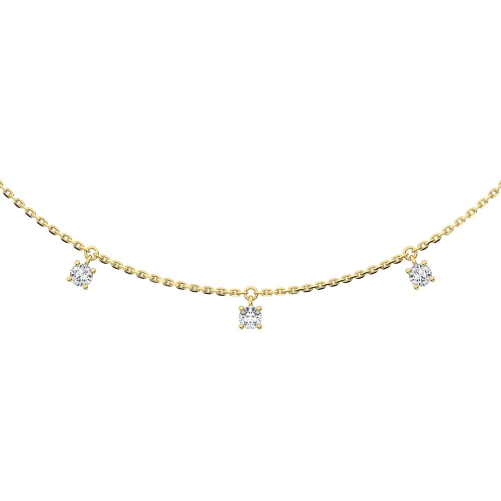 14K Yellow Gold Lab Grown Diamond 1/8 Ct.Tw. 7 Stone Necklace