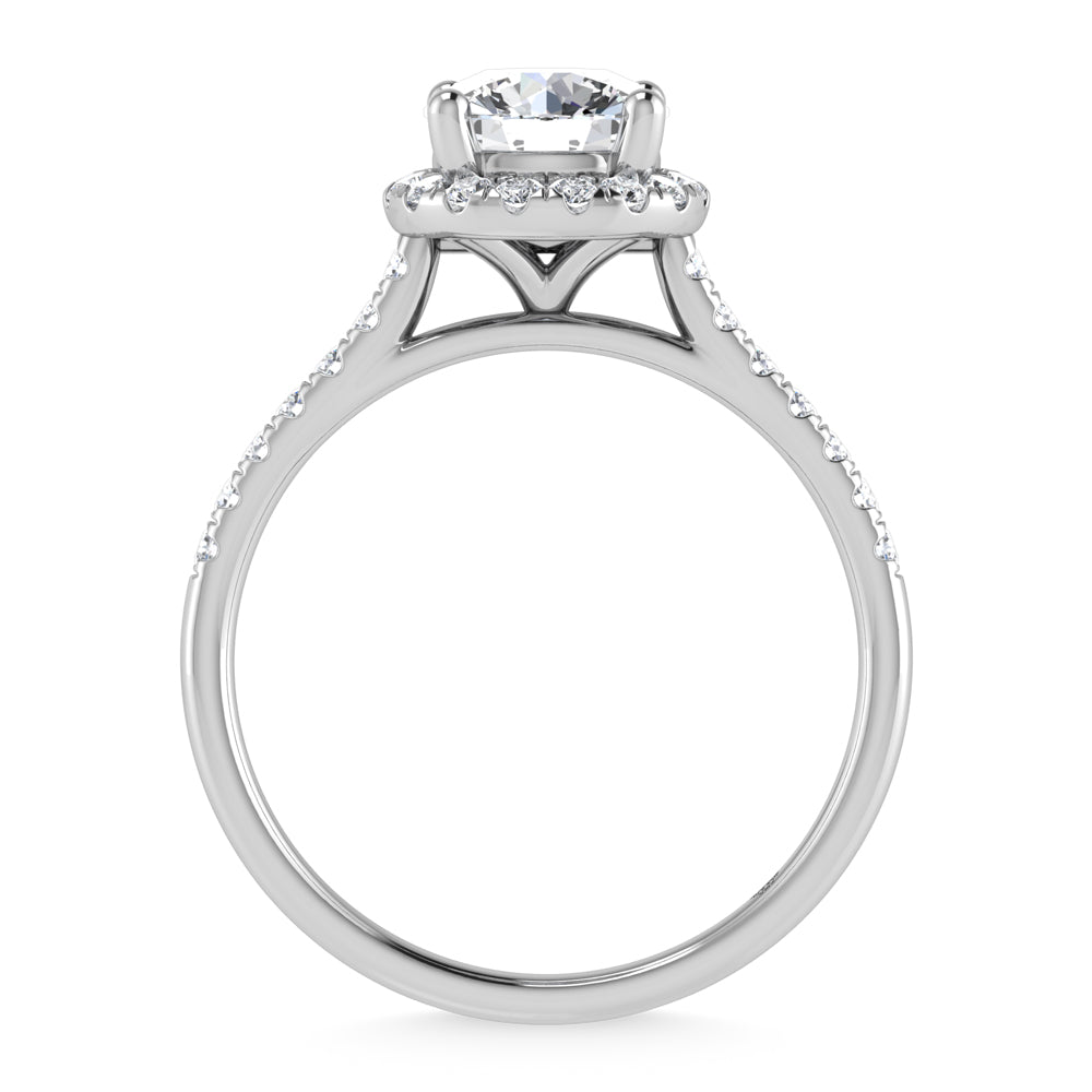 10K White Gold 1 1/4 Ct.Tw. Labgrown Diamond Halo Engagement Ring ( Center 1 CT)