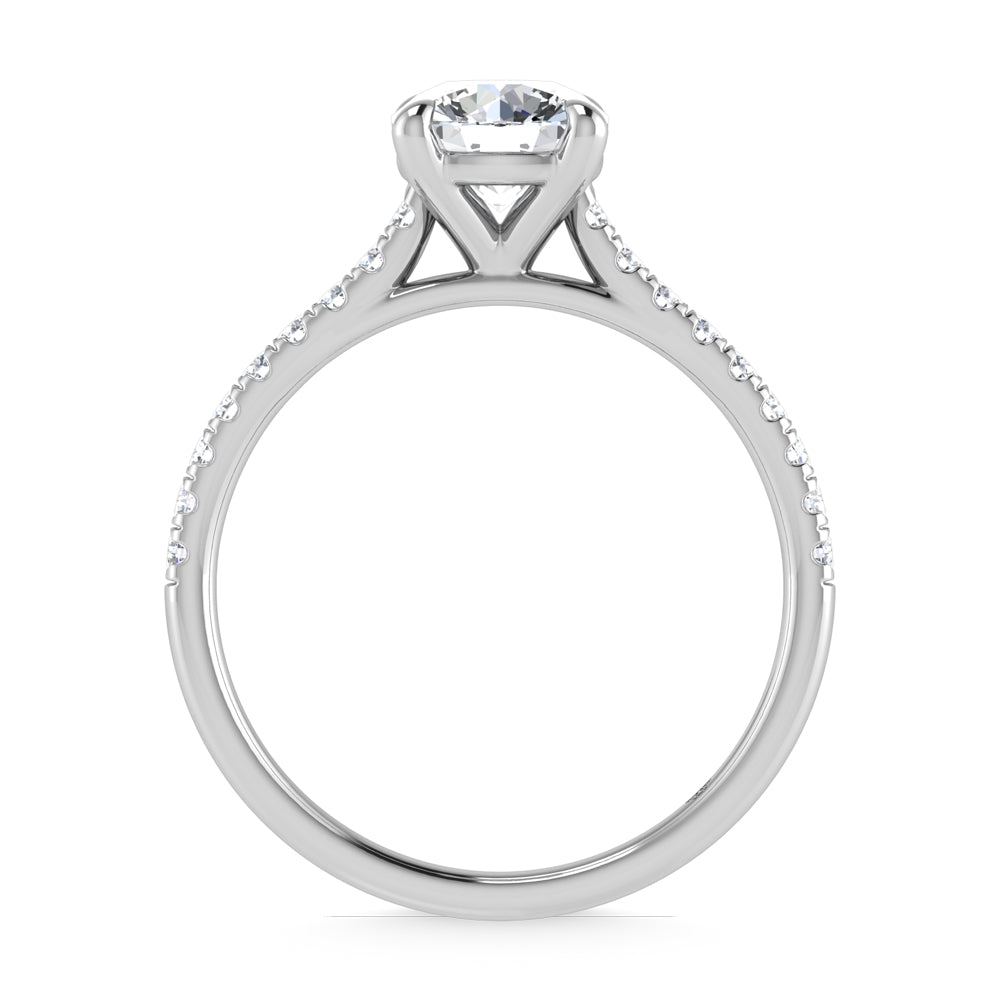 10K White Gold 1 1/4 Ct.Tw. Labgrown Diamond Halo Engagement Ring ( Center 1 CT)