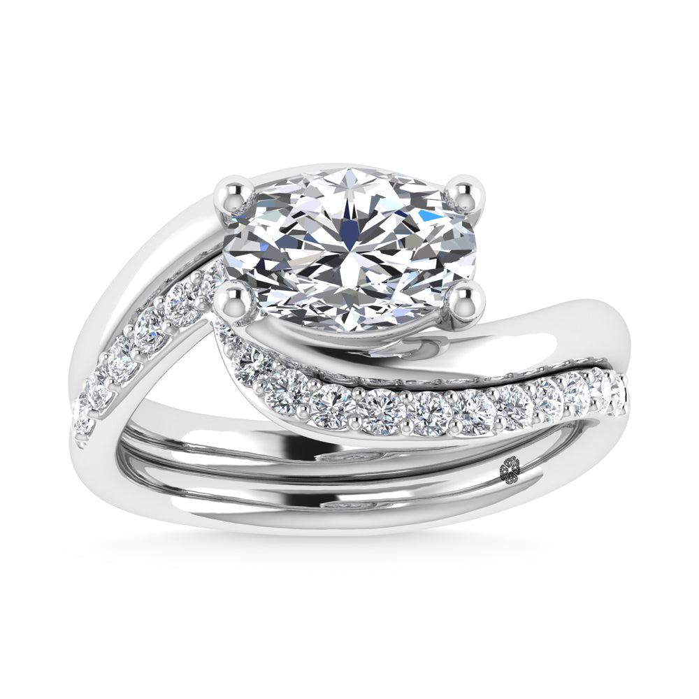 14K White Gold 1 7/8 Ct.Tw. Labgrown Diamond Oval Shape Bridal Ring