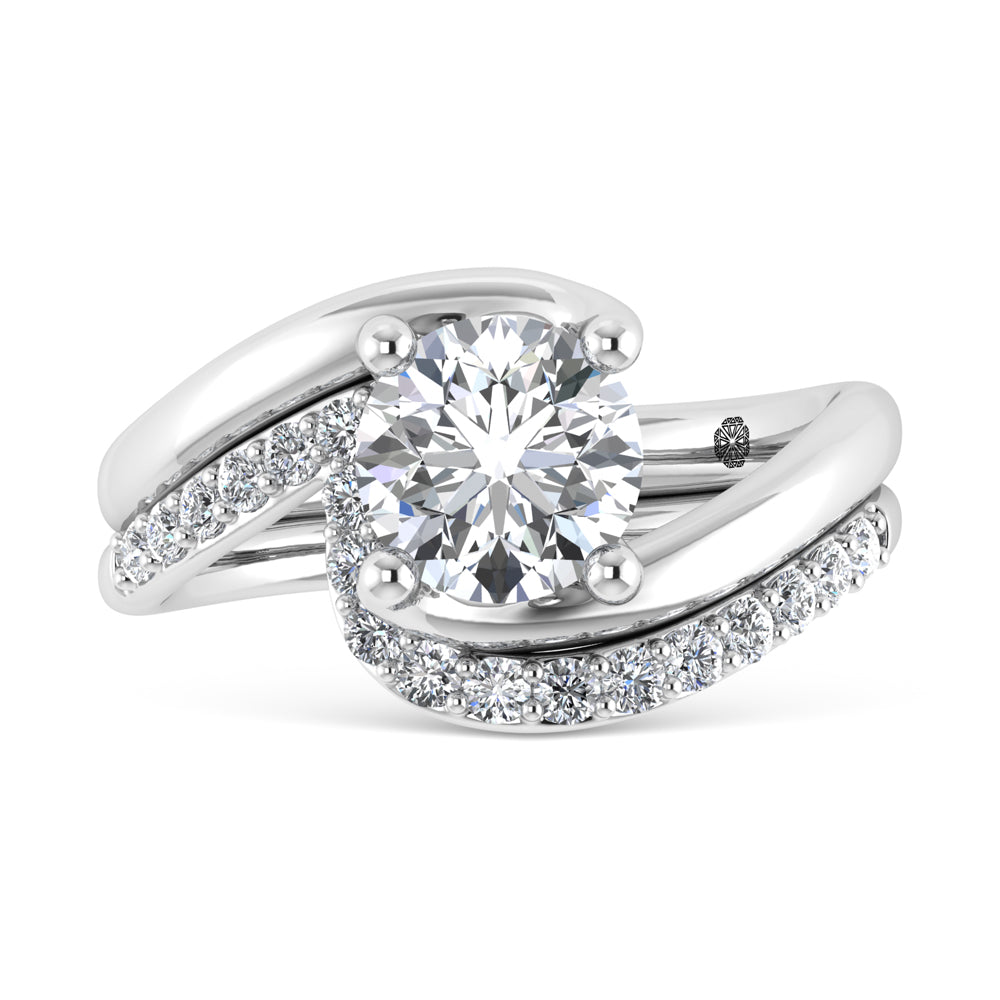 14K White Gold 1 7/8 Ct.Tw. Labgrown Diamond Round Shape Bridal Ring