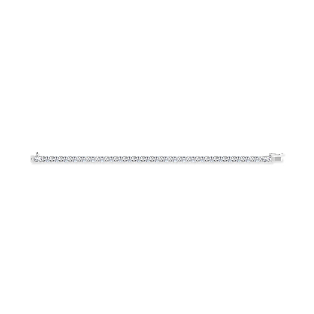 14K White Gold 14 Ct.Tw. Oval Horizontal Shape Labgrown Diamond Tennis Bracelet