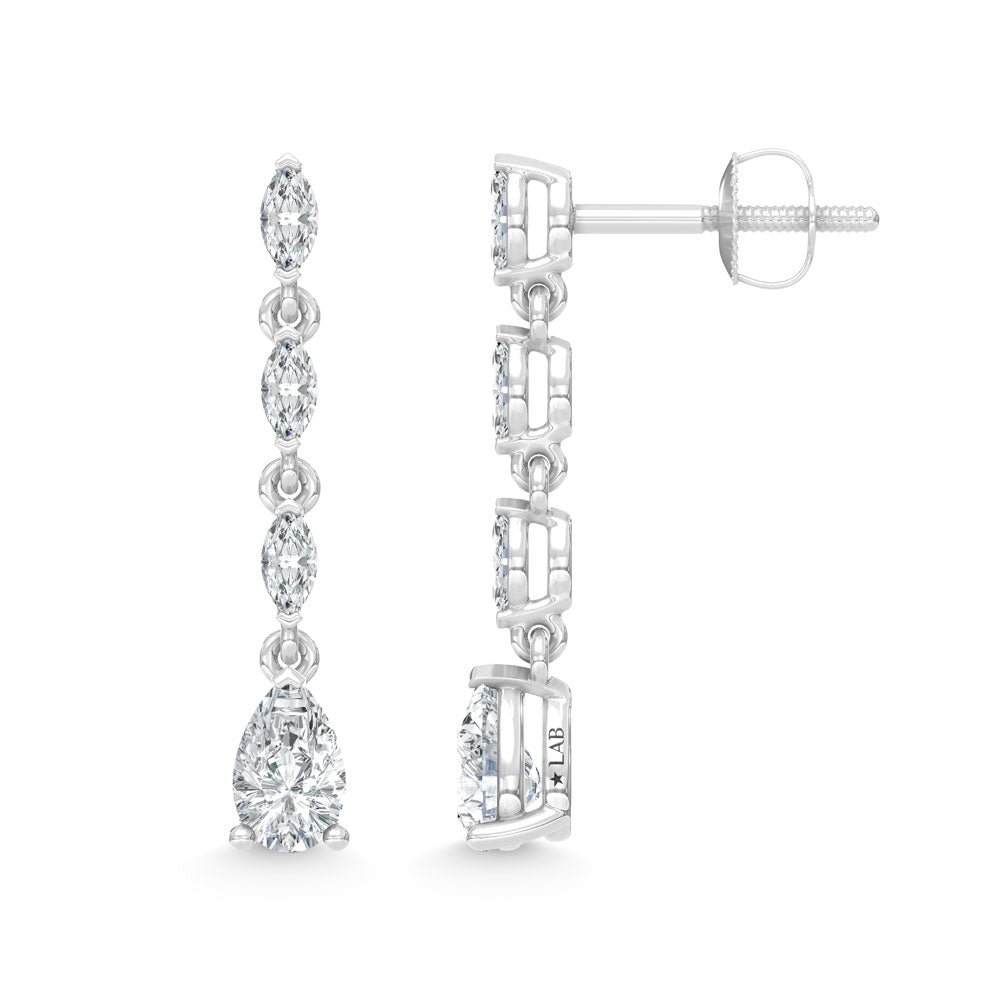 14K White Gold Lab Grown Diamond 1 Ct.Tw. Dangler Earrings