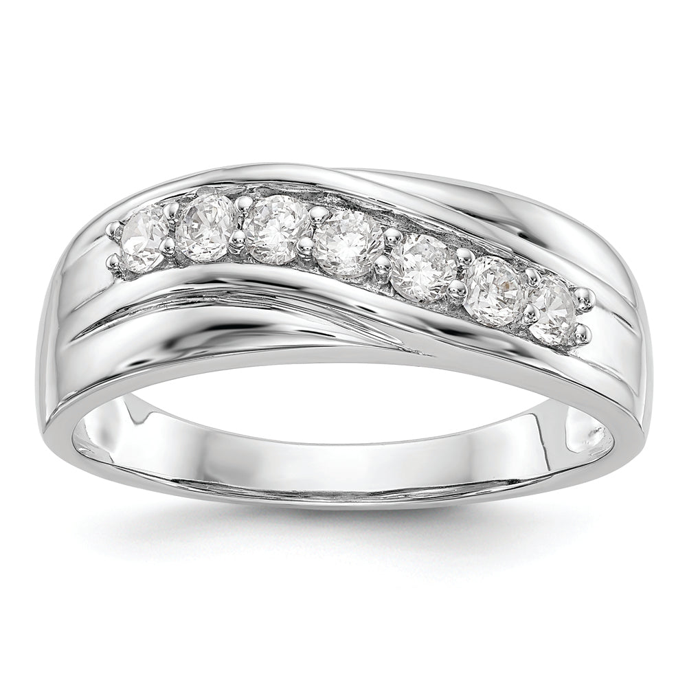 14K White Gold Lab Grown Diamond VS/SI FGH Men's Band