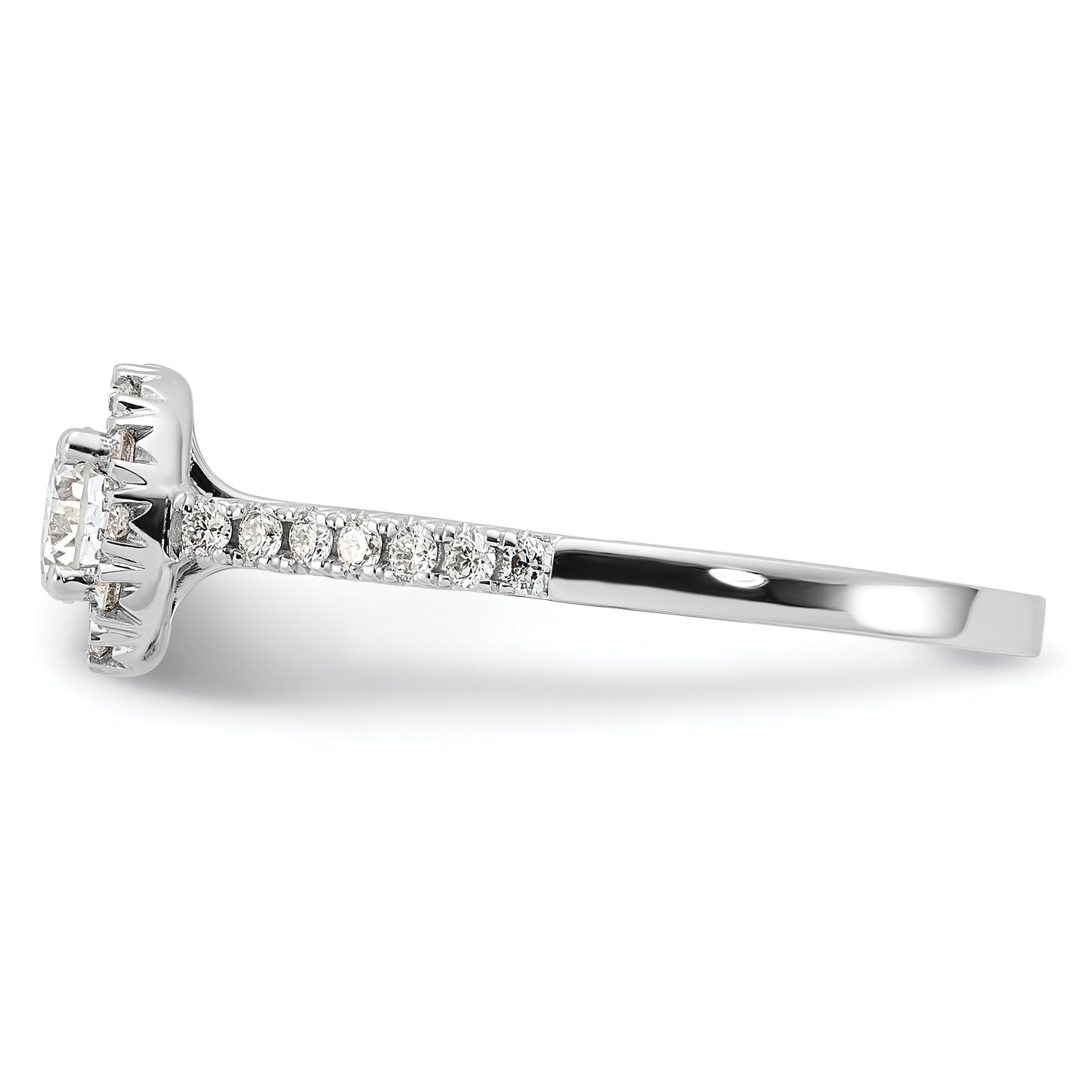 14K White Gold Eternal Promise Lab Grown VS/SI FGH Dia Halo Complete Ring
