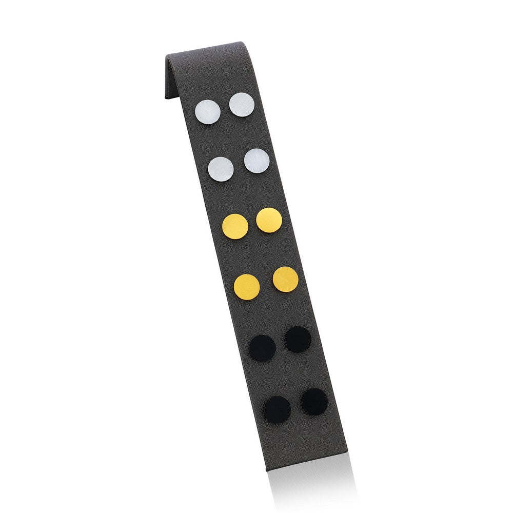 Stainless Steel, Round Brushed Disc Studs, 6 Pairs on Ramp