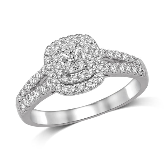Lovecuts 14K White Gold 5/8 Ct.Tw. Diamond Engagement Ring