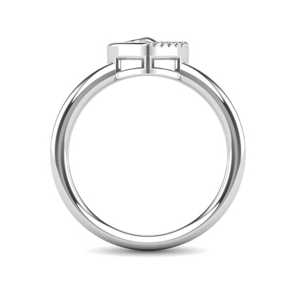 10K White Gold Diamond Accent Heart Ring