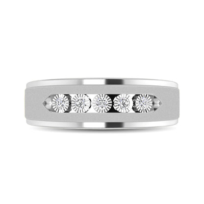 10K White Gold 1/6 Ct.Tw. Diamond Illusion Men?s Band