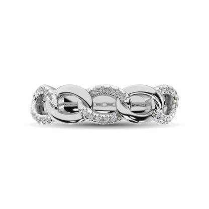 14K White Gold 1/6 Ct.Tw. Diamond Interlinked Anniversary Band