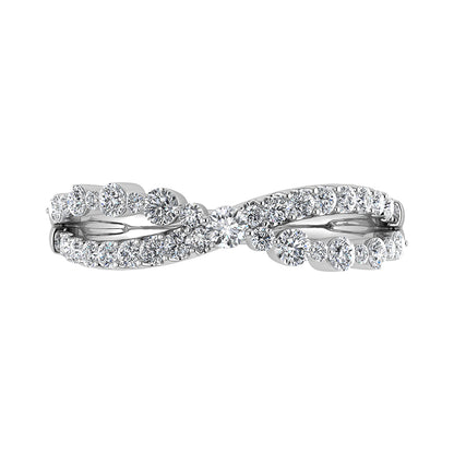 10K White Gold 1/2 Ct Ct.Tw. Diamond Crossover Ring