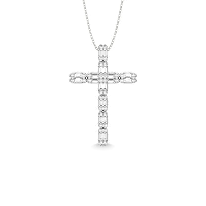 14K White Gold Diamond 1/2 Ct.Tw. Cross Pendant
