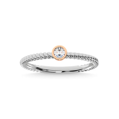 14K Two Tone Diamond 1/10 Ct.Tw. Wedding Band