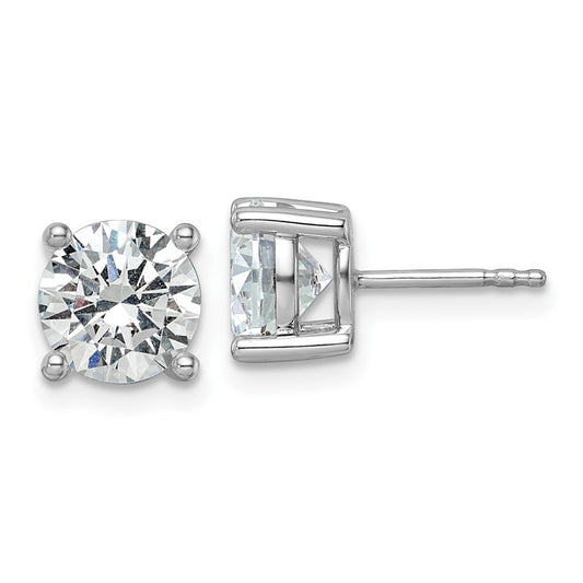 14K WG Lab Grown Diamond 3ctw Certified VS/SI FGH 4-Prg Earrings