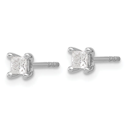 14kw .25ctw VS DEF Lab Grown Princess Diamond 4 Prong Earrings