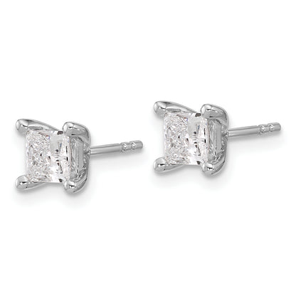 14K White Gold Lab Grown Diamond 1ctw Princess VS DEF 4 Prong Earrings