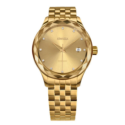 TIRO, Brilliant-Cut, Gold Plated Swiss Quartz Watch, 18MM Band - Gold Dial | MSRP $329.90