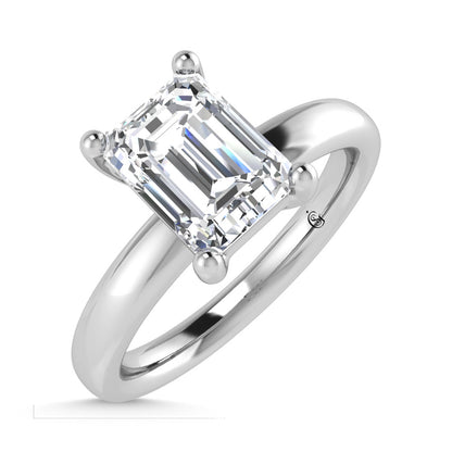 14K White Gold Lab Grown Diamond 1 Ct.Tw. IGI Certified Emerald Shape Solitaire (Available from 1CT to 7CT)