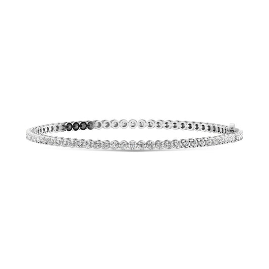 10K White Gold Lab Grown Diamond 2 Ct.Tw. Illusion Tennis Bracelet (5CT Look)