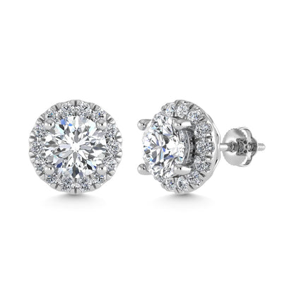 14K White Gold Lab Grown Diamond 1 7/8 Ct.Tw. Fashion Earrings