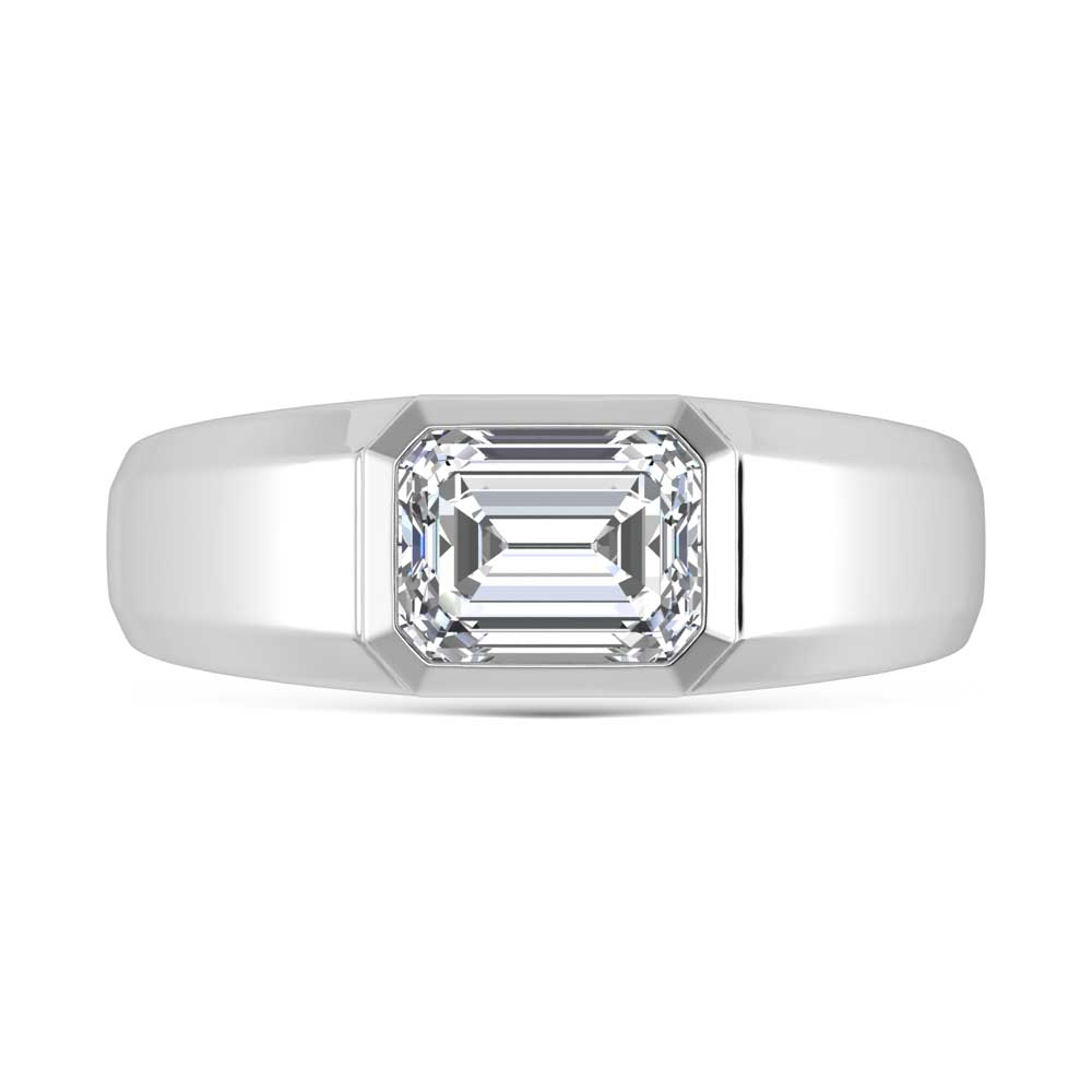 14K White Gold Lab Grown Diamond 2 Ct.Tw. Mens Band