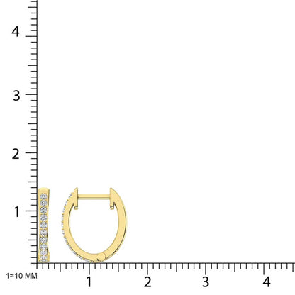 10K Yellow Gold Lab Grown Diamond 1/5 Ct.Tw. Hoop Earrings