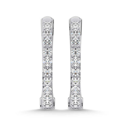 10K White Gold Lab Grown Diamond 1/5 Ct.Tw. Hoop Earrings