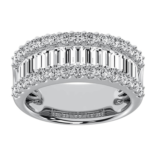14K White Gold Lab Grown Diamond 2 Ct.Tw. Baguette Wedding Band
