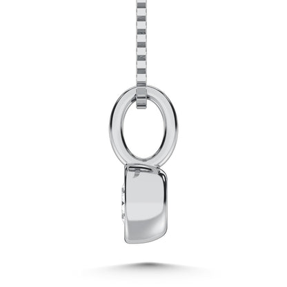 10K White Gold Lab Grown Diamond 1/3 Ct.Tw. Round Shape Bezel Set Fashion Pendant