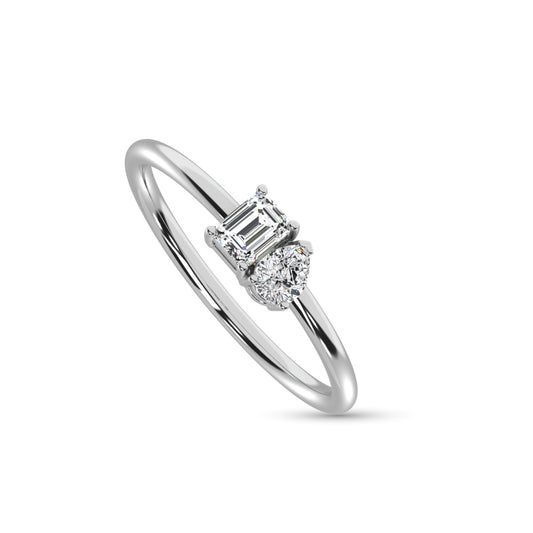10K White Gold Lab Grown Diamond 3/8 Ct.Tw. Fashion Ring