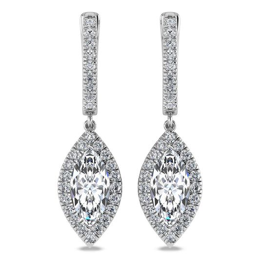 14K White Gold Lab Grown Diamond 2 1/2 ct.tw. Fashion Earrings